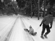 1989 - Snow storm, sledding