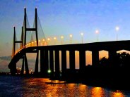 photo of Lanier Bridge at dusk