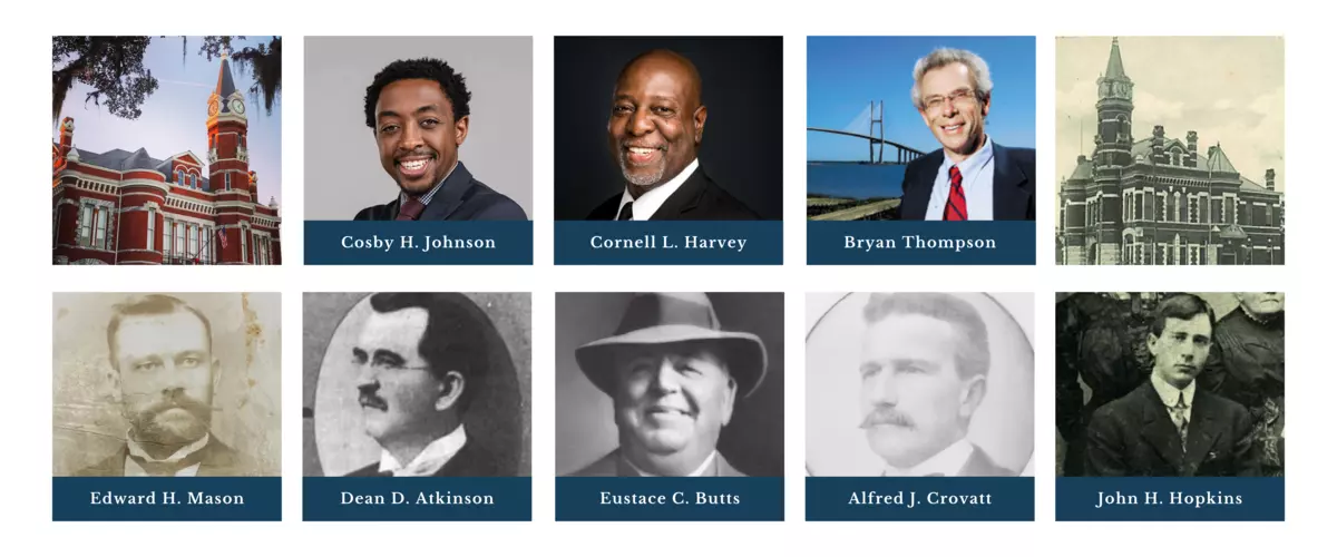 Banner showing previous Mayors