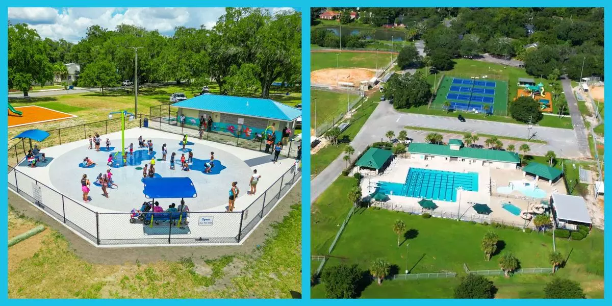 Photo of the pool and splash pad