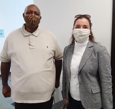 County Commissioner Allen Booker and Monica Hardin, Glynn County Grants Coordinator